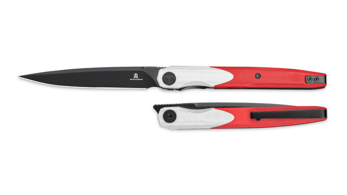 Bestechman Lanza Folding Knife White/Red G10 Handle 14C28N Plain