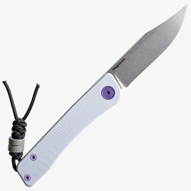 Tactile Knife Co  16-Bit Bexar Folding Knife White Titanium Handle Magnacut Clip Point Plain Edge 20-BX-MC01-TT16
