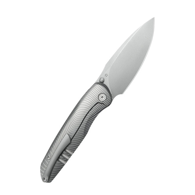 KB Pioneer Folding Knife Sandblast Titanium Handle 20CV Drop Point