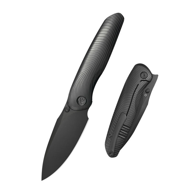 KB Pioneer Folding Knife Black DLC Titanium Handle 20CV Drop Point