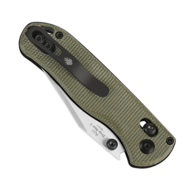Kizer Drop Bear 2 Folding Knife Green Micarta Handle Nitro-V