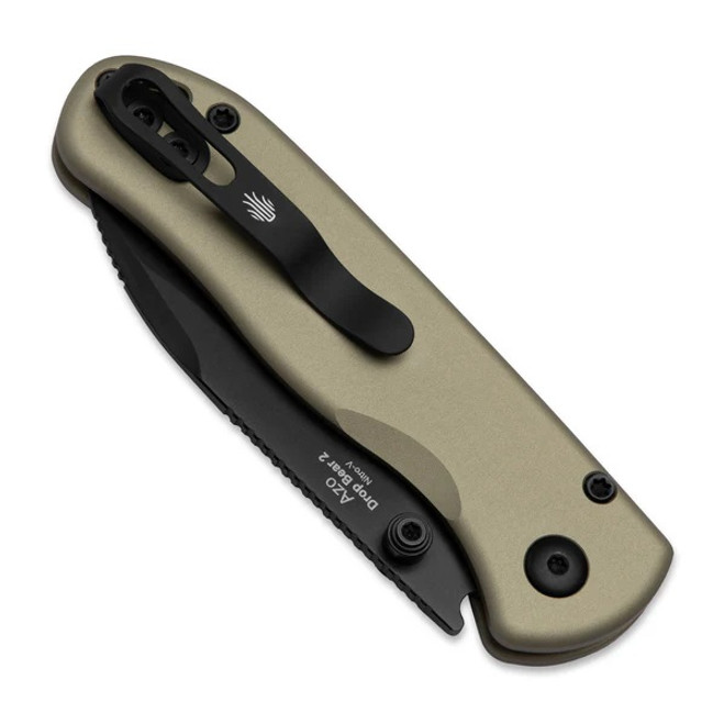 Kizer Drop Bear 2 Folding Knife Tan Aluminum Handle Nitro-V