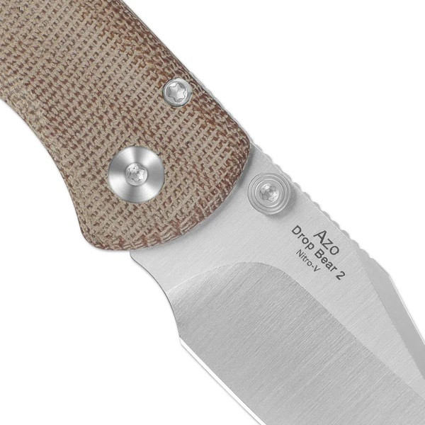 Kizer Drop Bear 2 Folding Knife Brown Micarta Handle Nitro-V Clip
