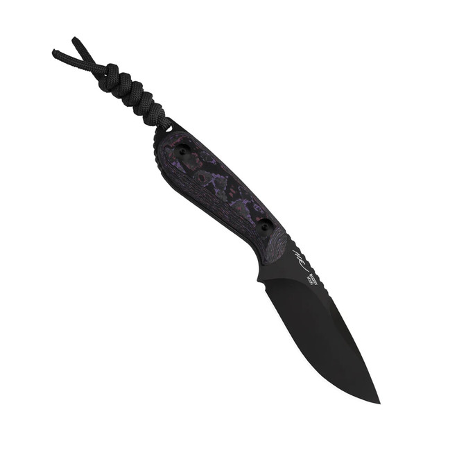 Kizer Buddy Fixed Blade Knife Fat Carbon Purple Haze Handle 4V