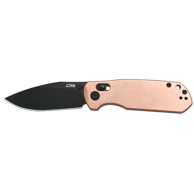 CJRB Maximal Folding Knife Copper Handle AR-RPM9 Drop Point Plain Black Blade J1954-CO