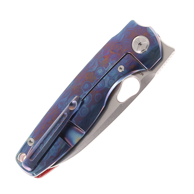 TwoSun TS129-M390-Timascus Folding Knife M390 Timascus CF Handle