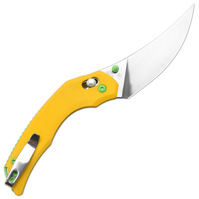 CJRB Folding Knife Yellow G10 Handle AR-RPM9 Persian Plain Edge