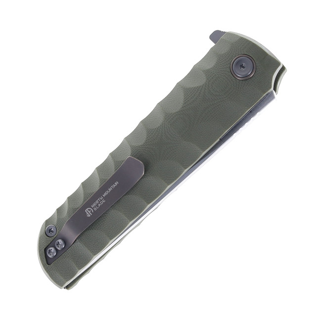 【ー】 North Mountain Blades LEE Folding Knife Green G10 Handle Tanto