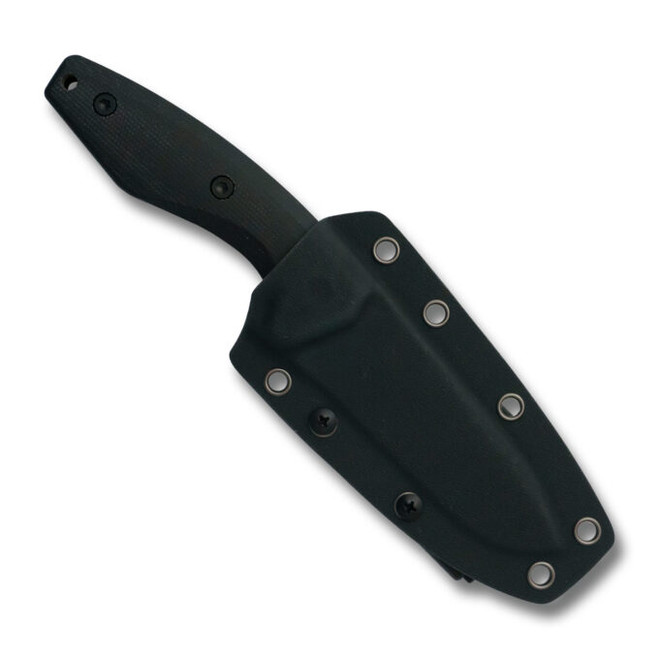 RoseCraft F1 Fixed Blade Knife Black Linen Micarta/Yellow G10