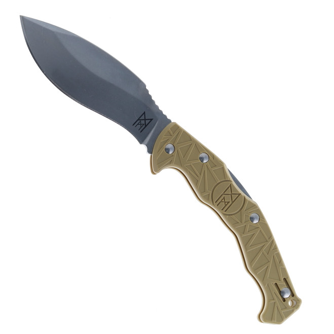 Midgards EDC Kukri Mini Odin's Toothpick Folding Knife Tan FRN Handle Steel Plain Edge