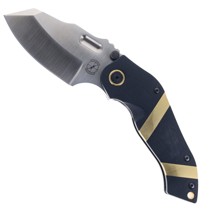 Sniper Bladeworks DMF Folding Knife Black G10 Handle Reverse Tanto S35VN Plain Edge Satin Finish DMFBLKSAT