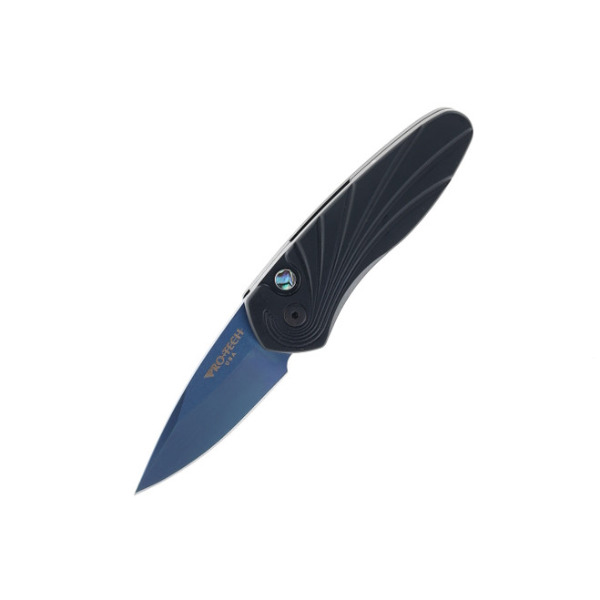 Protech Sprint Auto Knife Black Aluminum Handle S35VN Drop Point Saphire Blue Blade 2937-SB Protech Sprint Auto Knife Black Aluminum Handle S35VN Drop Point Saphire Blue Blade 2937-SB