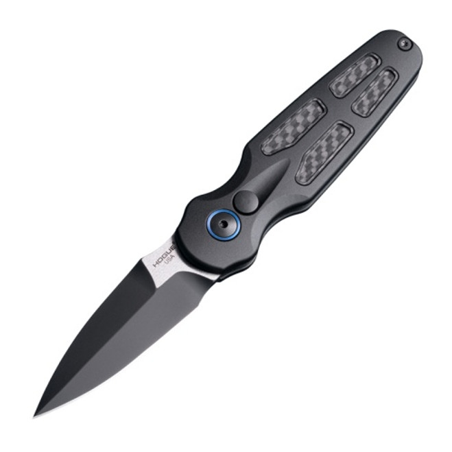 Hogue Balista II Limited Edition Auto Knife Black Aluminum/Carbon Fiber Handle Magnacut Plain Edge 64290-LIM Hogue Balista II Limited Edition Auto Knife Black Aluminum/Carbon Fiber Handle Magnacut Plain Edge 64290-LIM