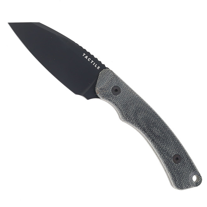 Tactile Knife Co  Redhawk Fixed Blade Knife Black Micarta Handle Magnacut Plain Black Cerakote Blade Leather Sheath 20-RL-MCBC-RMBL
