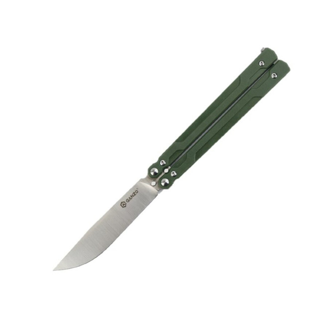Ganzo Butterfly Auto Knife Green G10 Handle 440C Clip Point Plain Edge G766-GR Ganzo Butterfly Auto Knife Green G10 Handle 440C Clip Point Plain Edge G766-GR