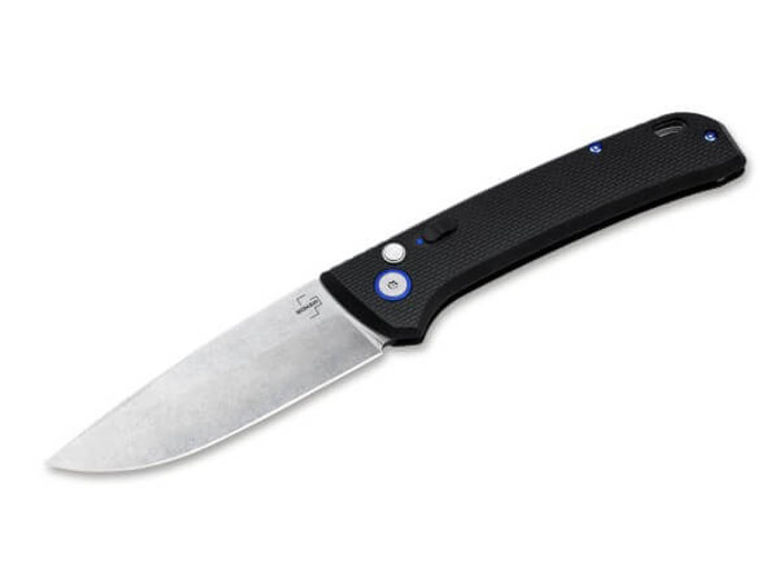 Boker FRND Automatic Knife Black Handle D2 Drop Point Plain Edge 01BO920 Boker FRND Automatic Knife Black Handle D2 Drop Point Plain Edge 01BO920