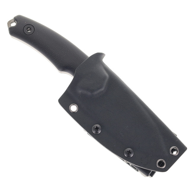 しゃーぷ Kunwu Stiffy D Fixed Blade Knife Black Micarta Handle Black DLC