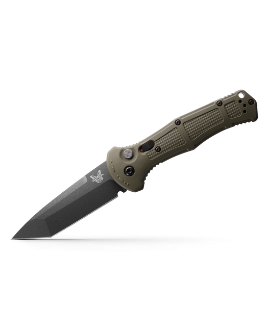 Benchmade Claymore Auto Knife Ranger Green Grivory Handle D2 Tanto Plain Black Blade 9071BK-1 Benchmade Claymore Auto Knife Ranger Green Grivory Handle D2 Tanto Plain Black Blade 9071BK-1