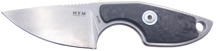 MKM Mikro Fixed Blade Knife Carbon Fiber Handle M390 Drop Point Plain Edge MR01-CF