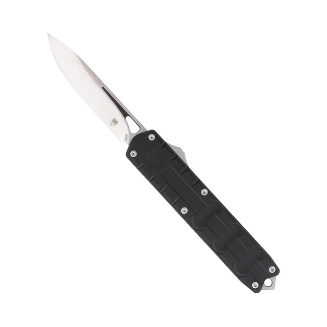 CobraTec Large Enforcer OTF Auto Knife Black Aluminum Handle M390 Plain Edge CTEBLKM390DNS CobraTec Large Enforcer OTF Auto Knife Black Aluminum Handle M390 Plain Edge CTEBLKM390DNS