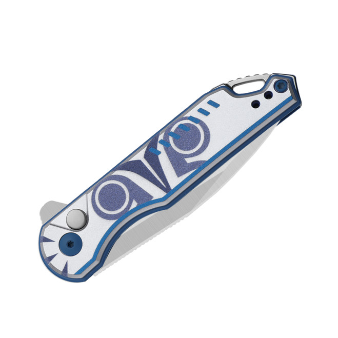 WMK Exclusive Kizer Assassin Folding Knife Blue/Gray Aluminum