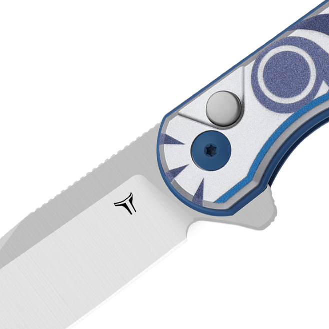 WMK Exclusive Kizer Assassin Folding Knife Blue/Gray Aluminum