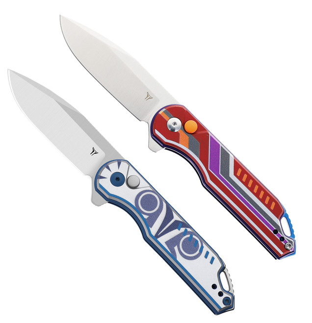 Free V3549E5 with purchase of - Kizer Assassin Folding Knife Blue/Gray Aluminum Handle Nitro-V Blade V3549E4