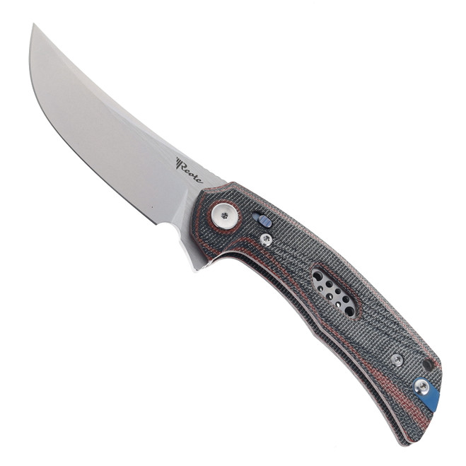 Reate PL-7 Pivot Lock Folding Knife Red/Black Micarta Handle Satin Nitro-V Blade