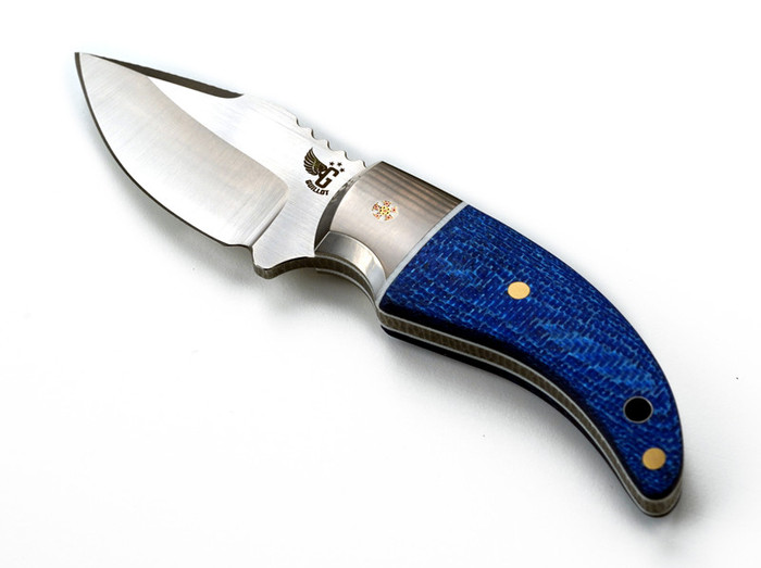 Mechforce Guillot Collab Kestrel Fixed Blade M390 Blue Carbon