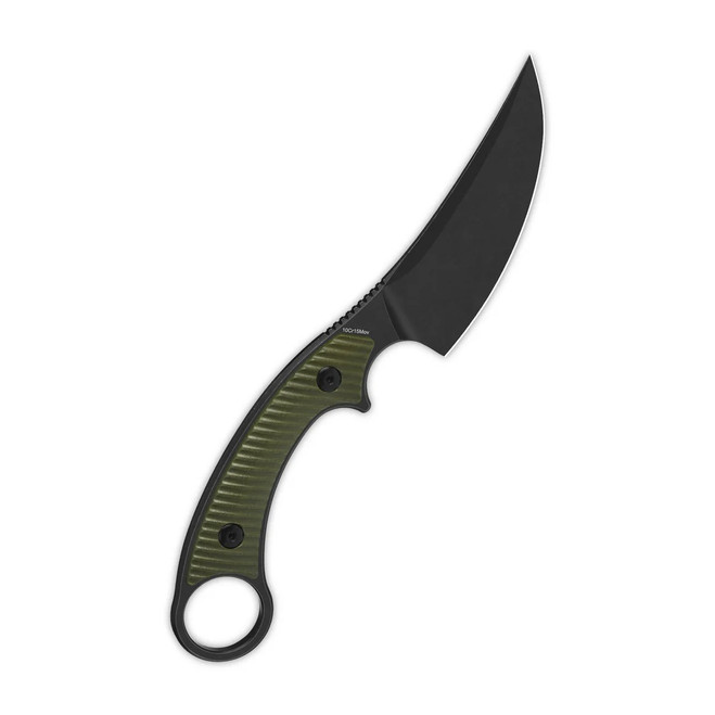 QSP Viper Fixed Blade Knife OD Green G10 Handle 10Cr15MoV Clip