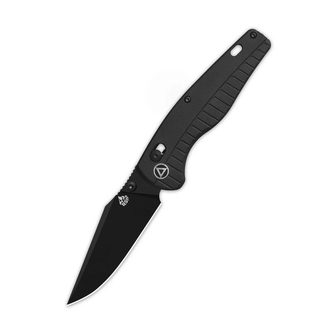 QSP Reptile Folding Knife Black G10 Handle 14C28N Clip Point Plain