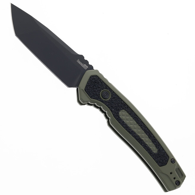 Kershaw Launch 16 Side Opening Auto Knife Olive/Black Aluminum Handle  Tanto M4 Plain Black Blade 7105OLBLK Kershaw Launch 16 Side Opening Auto Knife Olive/Black Aluminum Handle  Tanto M4 Plain Black Blade 7105OLBLK