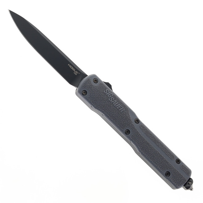 Hogue Sig Counterstrike 36972 OTF Auto Knife Grey Polymer Handle 20CV Drop Point Plain Black Blade