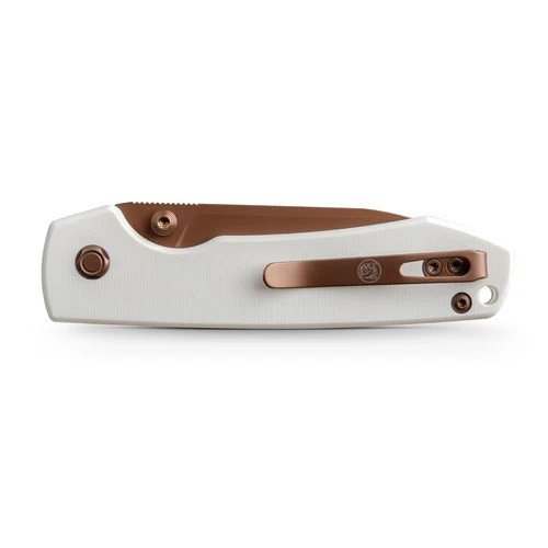 Vosteed Raccoon Top Liner Lock Folding Knife White G10 Handle