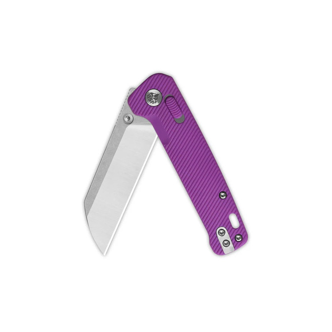 s QSP Penguin Folding Knife Purple FRN Handle 14C28N Sheepsfoot
