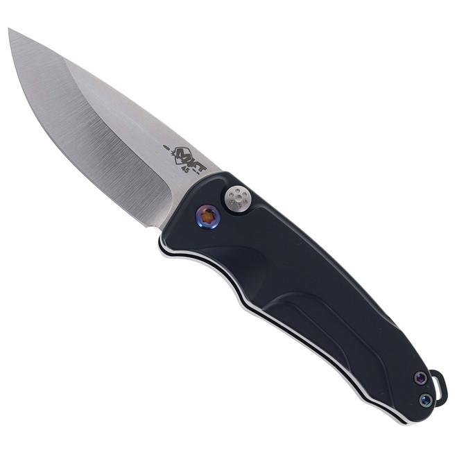 Medford Smooth Criminal Auto Knife Black Aluminum Handle S45VN Drop Point Plain Edge MKA394TQ-42AB-TFCP-Q4 Medford Smooth Criminal Auto Knife Black Aluminum Handle S45VN Drop Point Plain Edge MKA394TQ-42AB-TFCP-Q4