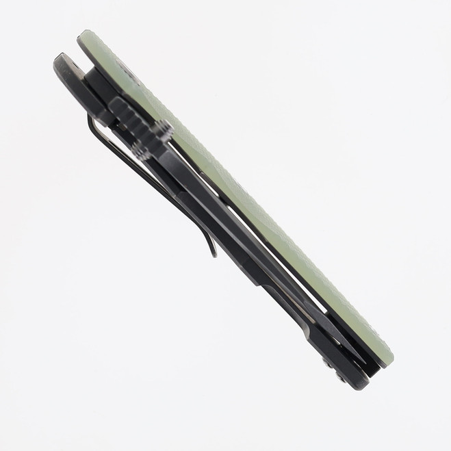 Hinderer Jurassic Slicer Folding Knife Translucent Green G10