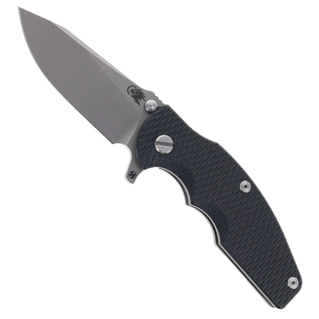 Hinderer Jurassic Slicer Folding Knife Black G10 Working Finish Titanium Handle Working Finish Magnacut Blade Hinderer Jurassic Slicer Folding Knife Black G10 Working Finish Titanium Handle Working Finish Magnacut Blade
