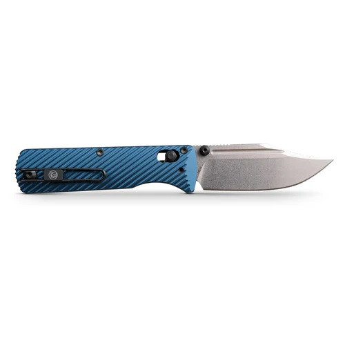 Vosteed Vombat Crossbar Lock Folding Knife Steel Blue Aluminum