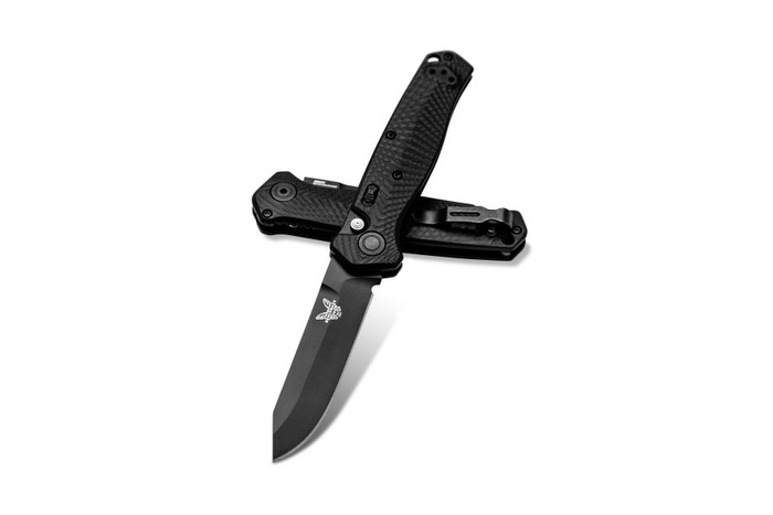 Benchmade Mediator Push Button Auto Knife Black G10 Handle Plain Black S90V Blade 8551BK Benchmade Mediator Push Button Auto Knife Black G10 Handle Plain Black S90V Blade 8551BK