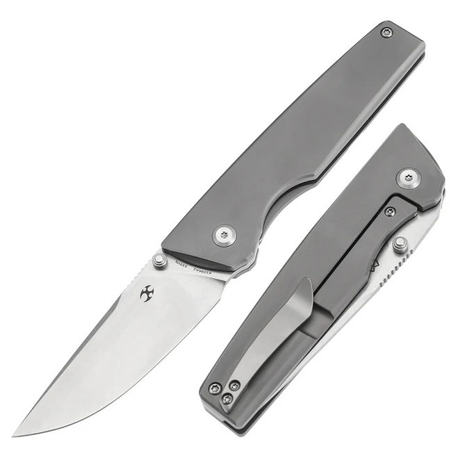Kansept Chimera Folding Knife Stonewash Titanium Handle S35VN