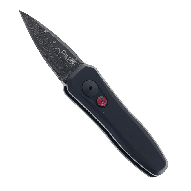 Kershaw Launch 4 Auto Kniife Black Aluminum Handle Damascus Spear
