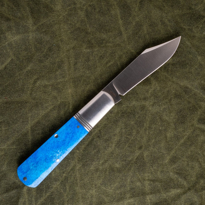 Jack Wolf Gateway Barlow Slip Joint Folding Knife Smooth Blue Bone