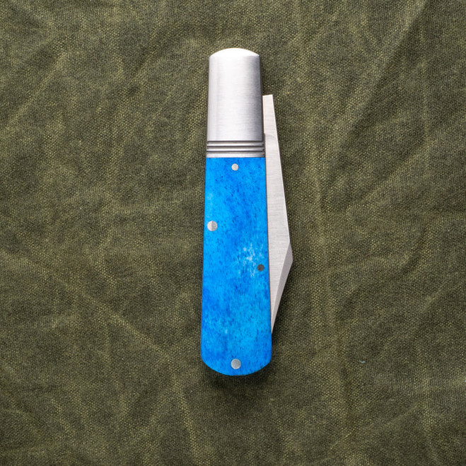 Jack Wolf Gateway Barlow Slip Joint Folding Knife Smooth Blue Bone