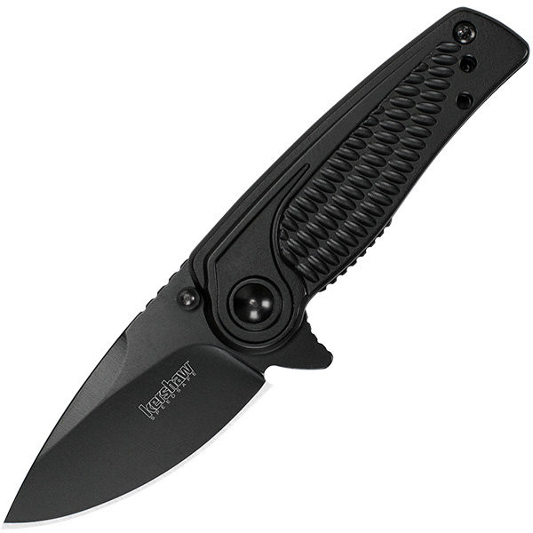 Kershaw Spoke Assisted Knife Black Steel Handle Black Plain Edge 1313BLK