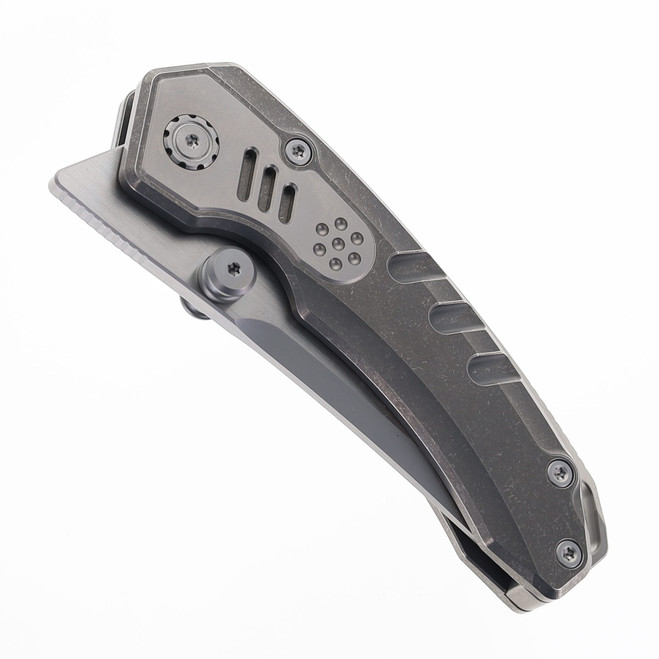 Maxace Blacklight-02 Folding Knife Beadblast Titanium Handle M390