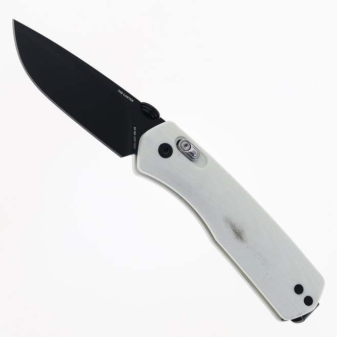 James Brand Knives Carter Bone White G10 Handle Black VG-10 Drop Point Folding Knife KN108116-00