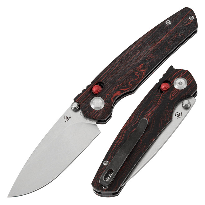 Tenable Raven Folding Knife Stonewashed 14C28N Blade Red and Black G-mascus Handle T2109V3 Tenable Raven Folding Knife Stonewashed 14C28N Blade Red and Black G-mascus Handle T2109V3
