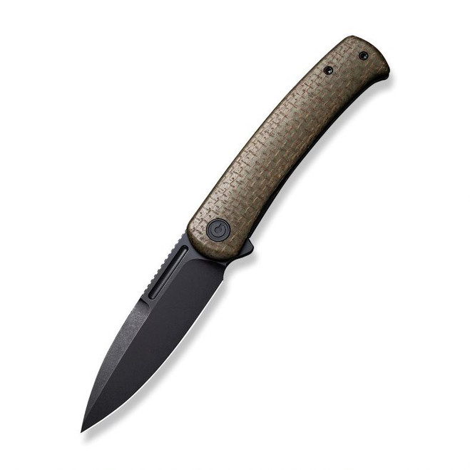 (Wear on Blade Finish) Open Box / Return Civivi Cetos Folding Knife Green/Black Micarta/Stainless Steel Handle 14C28N Spear Point Plain Edge Black Stonewash Finish C21025B-3