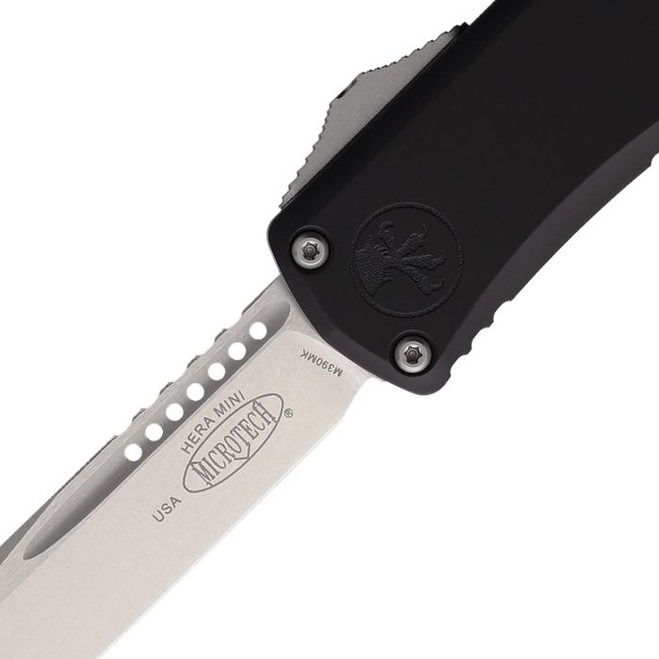 Microtech Hera II Mini OTF Stonewash M390MK Blade Black Aluminum